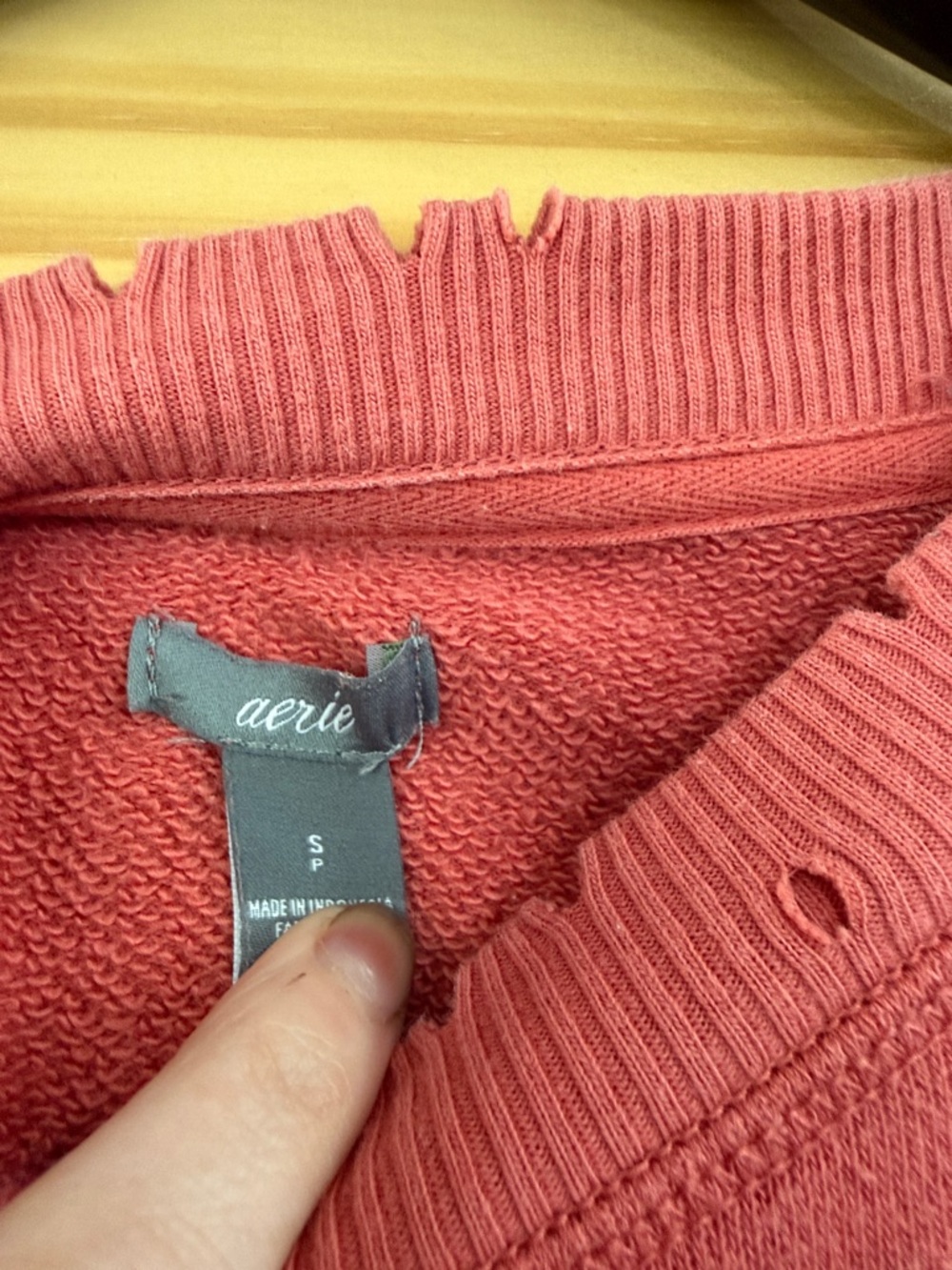 aerie Distressed Rose Crewneck Sweater - Picture 2 of 3